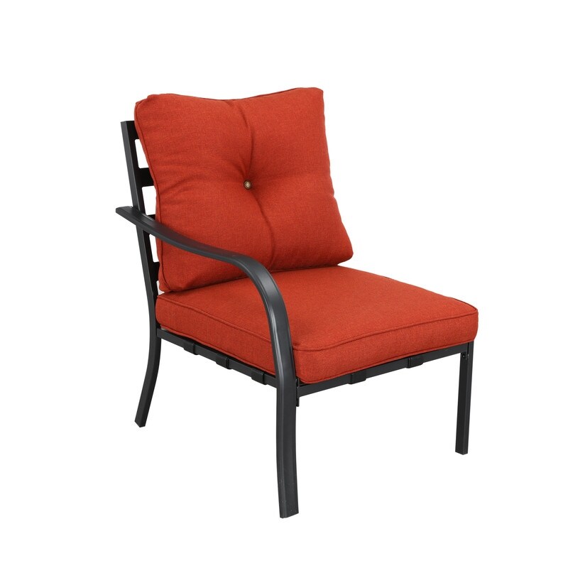 Patio Festival Curve-Arm 12-Piece Outdoor Conversation Set with Red Cushions