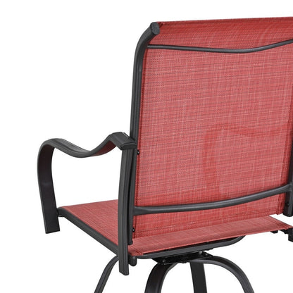 Patio Festival 3-Piece Outdoor Metal Bar Height Swivel Bistro Set