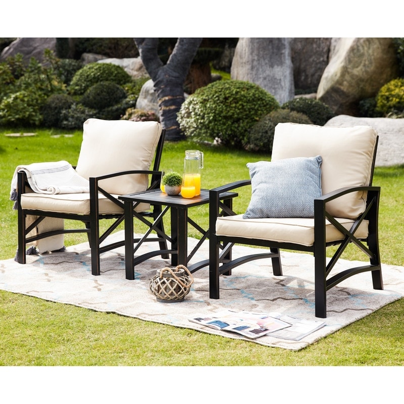 Patio Festival 3-Piece Outdoor Metal Conversation Set