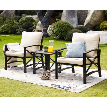 Patio Festival 3-Piece Outdoor Metal Conversation Set