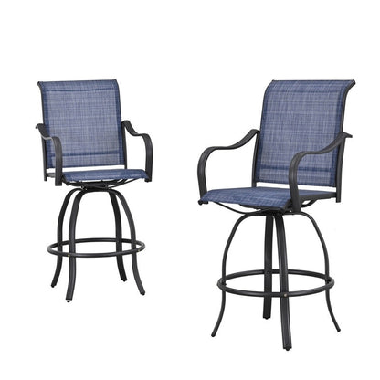 Patio Festival 4-Person Outdoor Square Bistro Dining Swivel Set - N/A