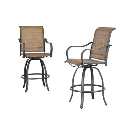 Patio Festival 4-Person Outdoor Square Bistro Dining Swivel Set - N/A