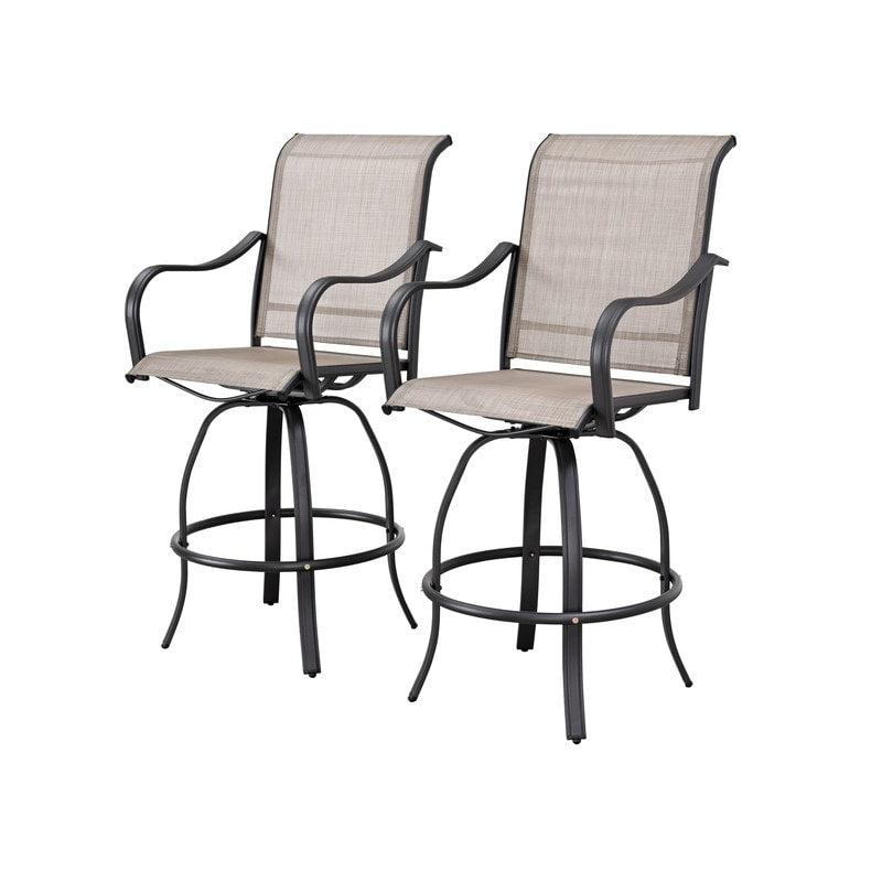 Patio Festival 4-Person Outdoor Square Bistro Dining Swivel Set - N/A
