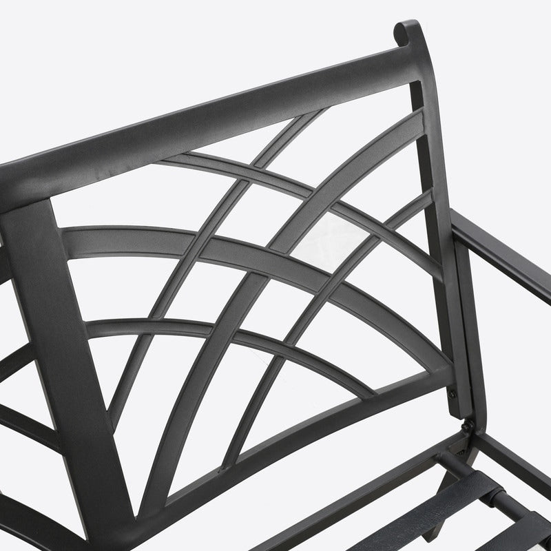 Patio Festival 4-Piece Outdoor Metal Loveseat Conversation Set