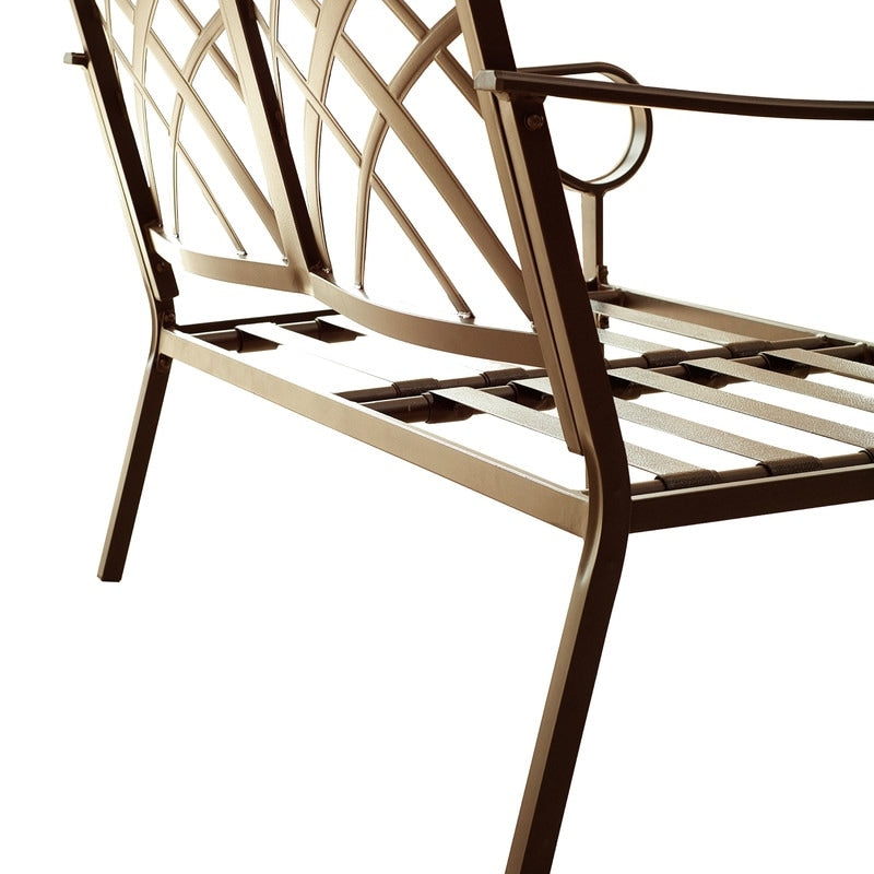 Patio Festival 4-Piece Outdoor Metal Loveseat Conversation Set