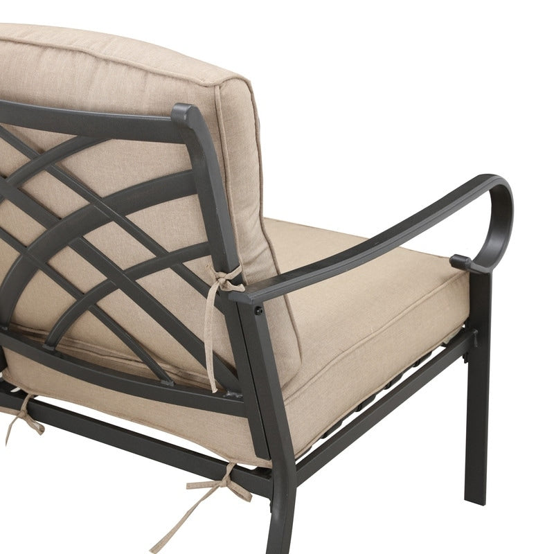 Patio Festival 4-Piece Outdoor Metal Loveseat Conversation Set