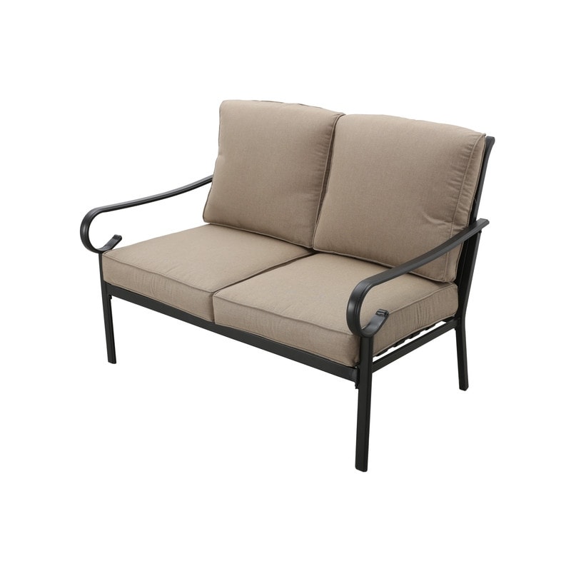 Patio Festival 4-Piece Outdoor Metal Loveseat Conversation Set