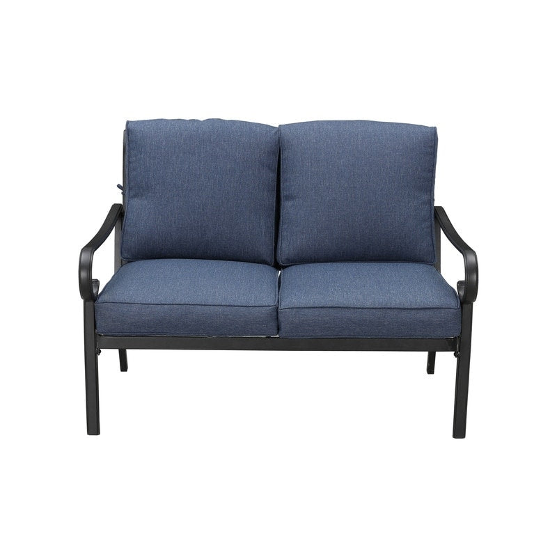 Patio Festival 4-Piece Outdoor Metal Loveseat Conversation Set