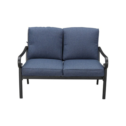 Patio Festival 4-Piece Outdoor Metal Loveseat Conversation Set