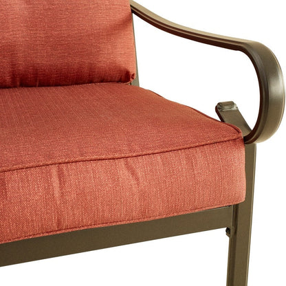 Patio Festival 4-Piece Outdoor Metal Loveseat Conversation Set