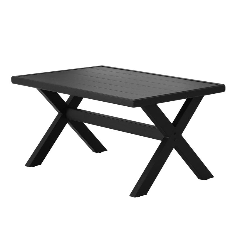 Patio Festival 4-Piece Outdoor Metal Sofa and Chair Set with Coffee Table