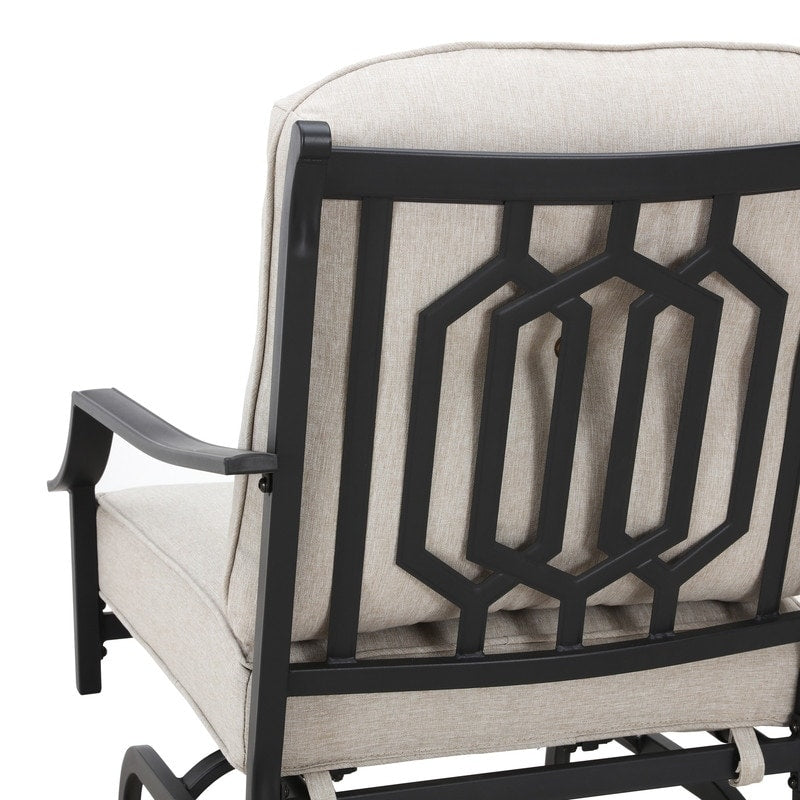 Patio Festival 4-Piece Outdoor Metal Sofa and Chair Set with Coffee Table