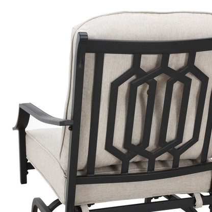 Patio Festival 4-Piece Outdoor Metal Sofa and Chair Set with Coffee Table