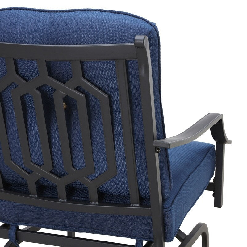 Patio Festival 4-Piece Outdoor Metal Sofa and Chair Set with Coffee Table
