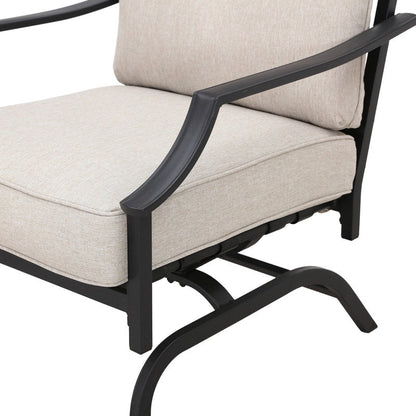 Patio Festival 4-Piece Outdoor Metal Sofa and Chair Set with Coffee Table
