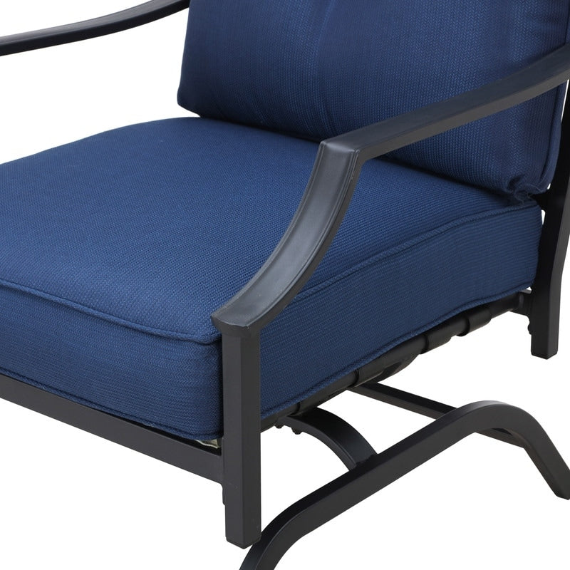 Patio Festival 4-Piece Outdoor Metal Sofa and Chair Set with Coffee Table