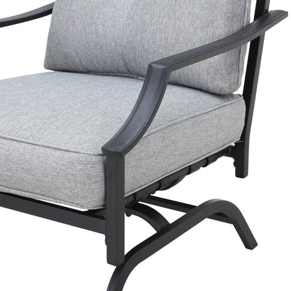 Patio Festival 4-Piece Outdoor Metal Sofa and Chair Set with Coffee Table