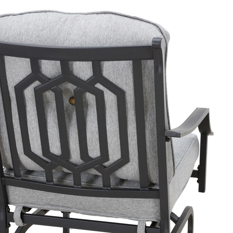 Patio Festival 4-Piece Outdoor Metal Sofa and Chair Set with Coffee Table