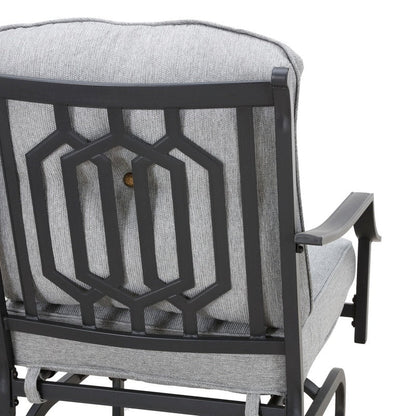 Patio Festival 4-Piece Outdoor Metal Sofa and Chair Set with Coffee Table