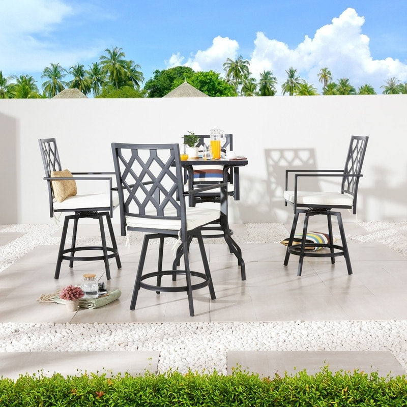 Patio Festival 4-Person Outdoor Bar Height Bistro Dining Set
