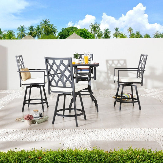 Patio Festival 4-Person Outdoor Bar Height Bistro Dining Set