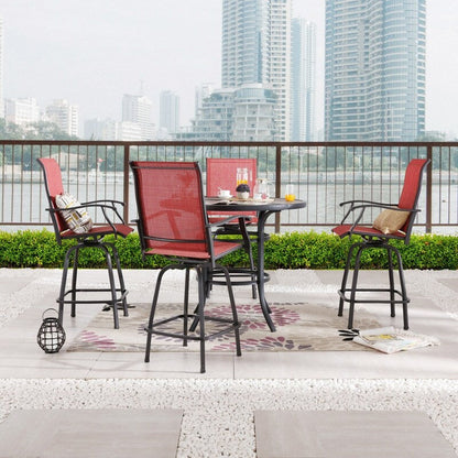 Patio Festival 4-Person Outdoor 45.3'' Round Bar Height Dining Set
