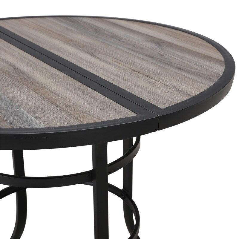 Patio Festival 5-Piece Outdoor Bistro Set with Red Cushions