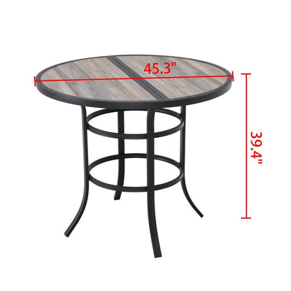 Patio Festival 5-Piece Outdoor Bistro Set with Red Cushions