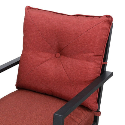 Patio Festival 5-Piece Outdoor Bistro Set with Red Cushions