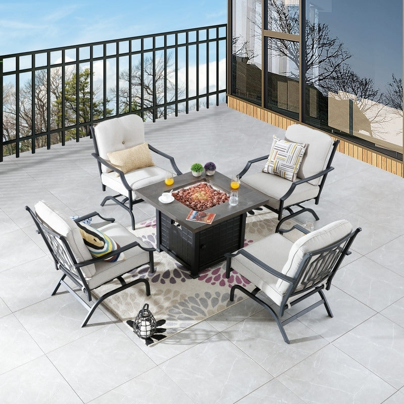 Patio Festival 5-Piece Outdoor Conversation Set with Fire Pit