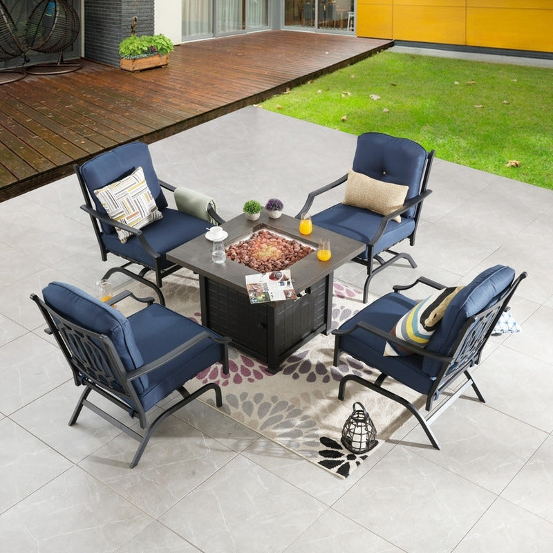 Patio Festival 5-Piece Outdoor Conversation Set with Fire Pit