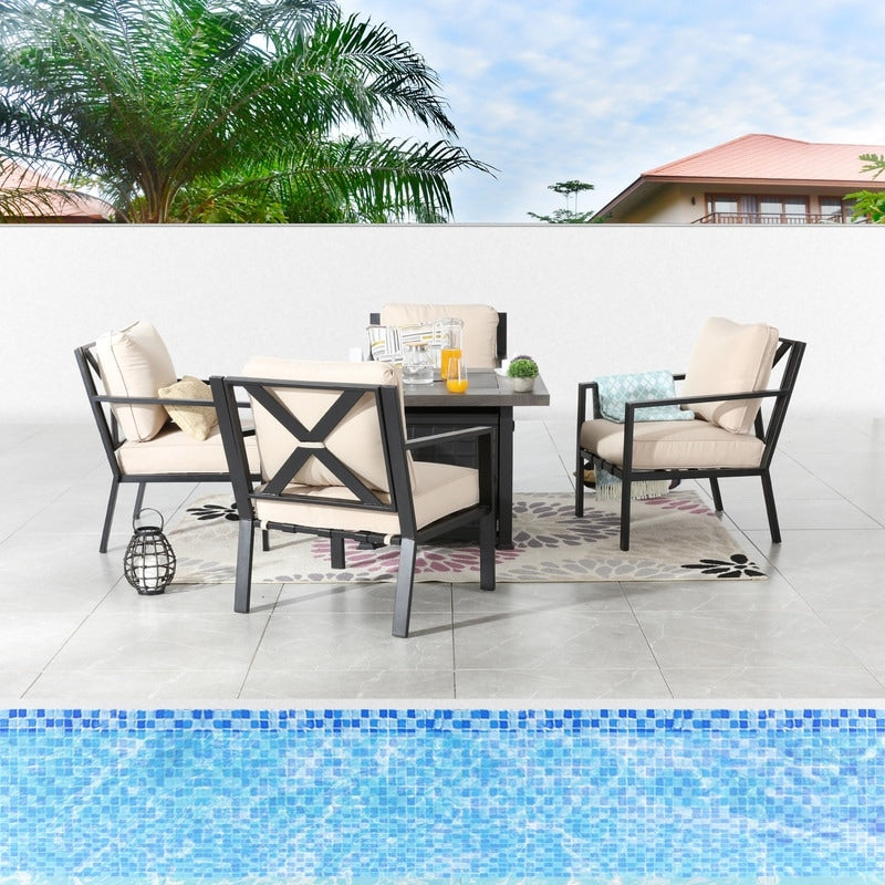Patio Festival 5-Piece Outdoor Fire Pit Conversation Set