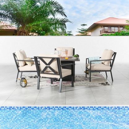 Patio Festival 5-Piece Outdoor Fire Pit Conversation Set