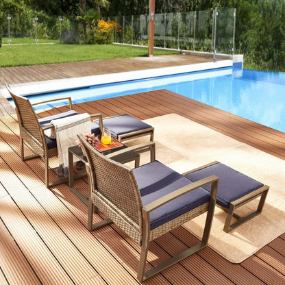 Patio Festival 5-Piece Wicker Outdoor Conversation Set