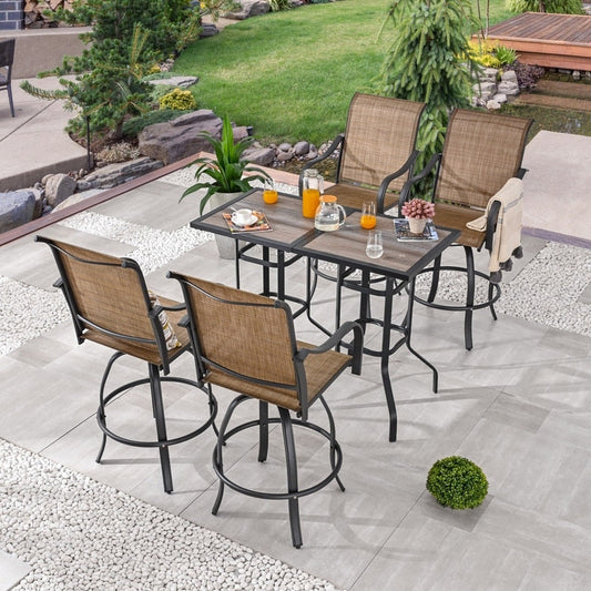 Patio Festival 4-Person Outdoor Bar Height Bistro Dining Set