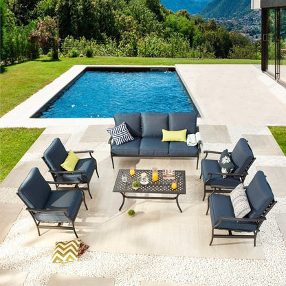 Patio Festival 6-Piece Outdoor Metal Sofa Seating Set