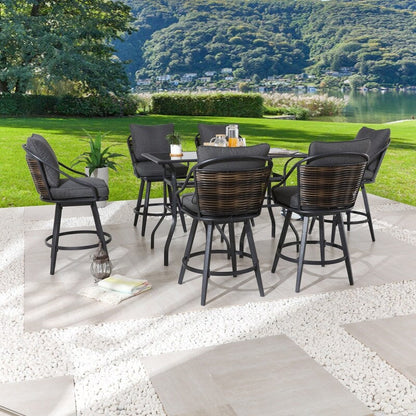 Patio Festival 8-Piece Outdoor Bar Height Dining Set with Cushions