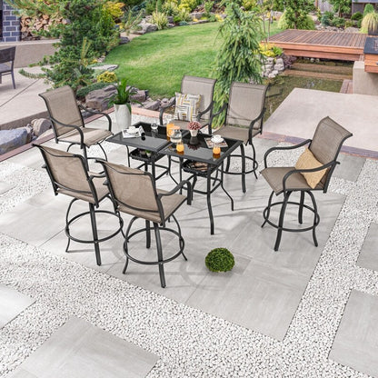 Patio Festival 6-Person Outdoor Bar Height Swivel Bistro Dining Set