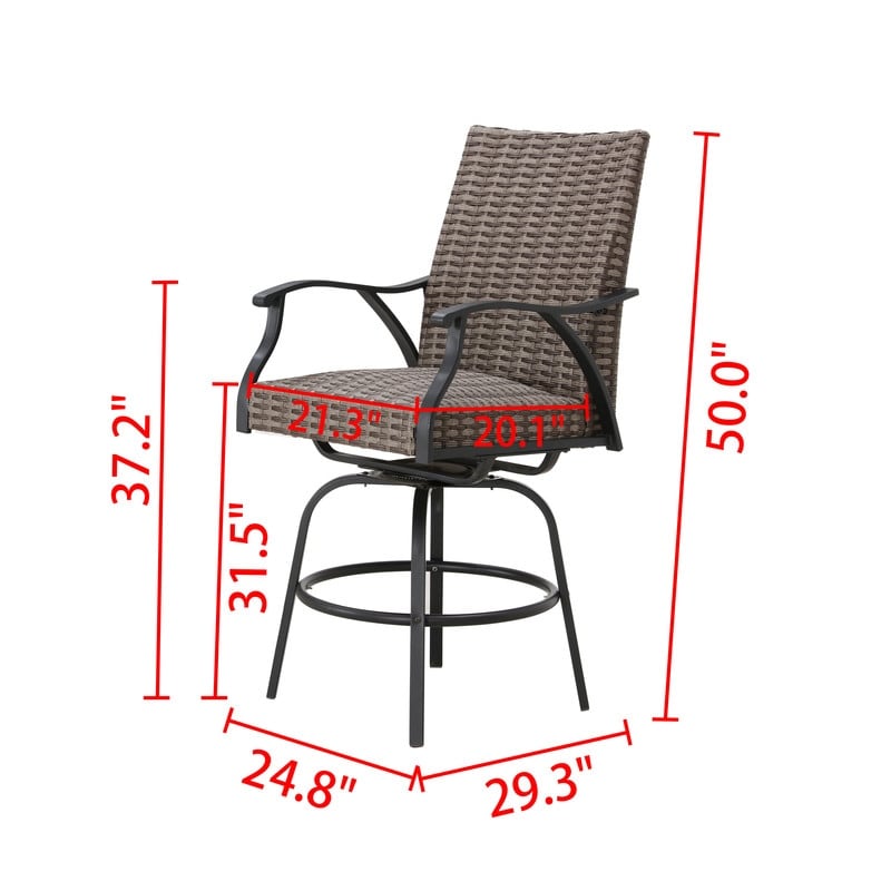 Patio Festival 9-Piece Bar Height Dining Set with Swivel Chairs