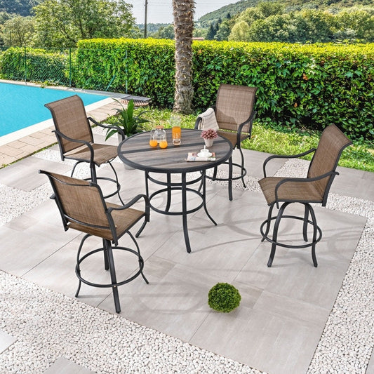 Patio Festival 4-Person Outdoor 45.3'' Round Bar Height Dining Set