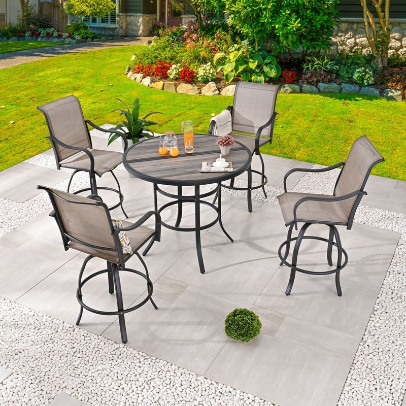 Patio Festival 4-Person Outdoor 45.3'' Round Bar Height Dining Set