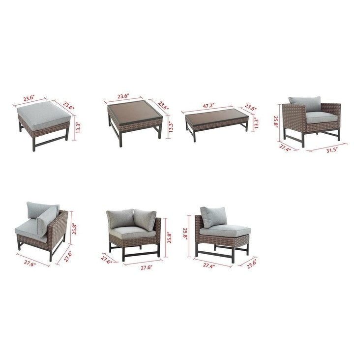 Patio Festival Right-Angle 10-Piece Outdoor Conversation Set