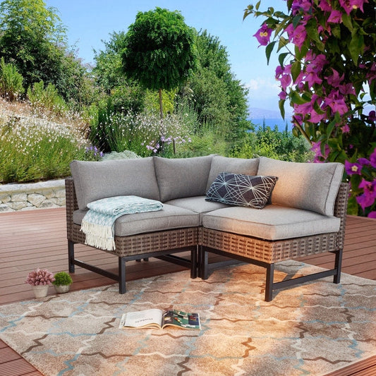 Patio Festival Right-Angle 3-Piece Outdoor Conversation Set