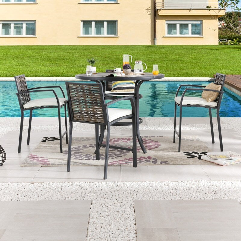 Patio Festival Outdoor 4-Person Round Bistro Dining Sest