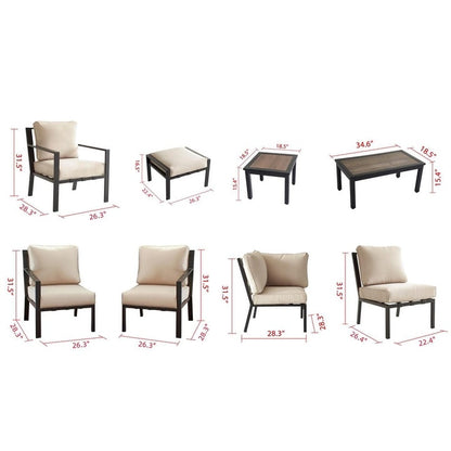 Patio Festival X-Back 5-Piece Outdoor Sofa Seating Set