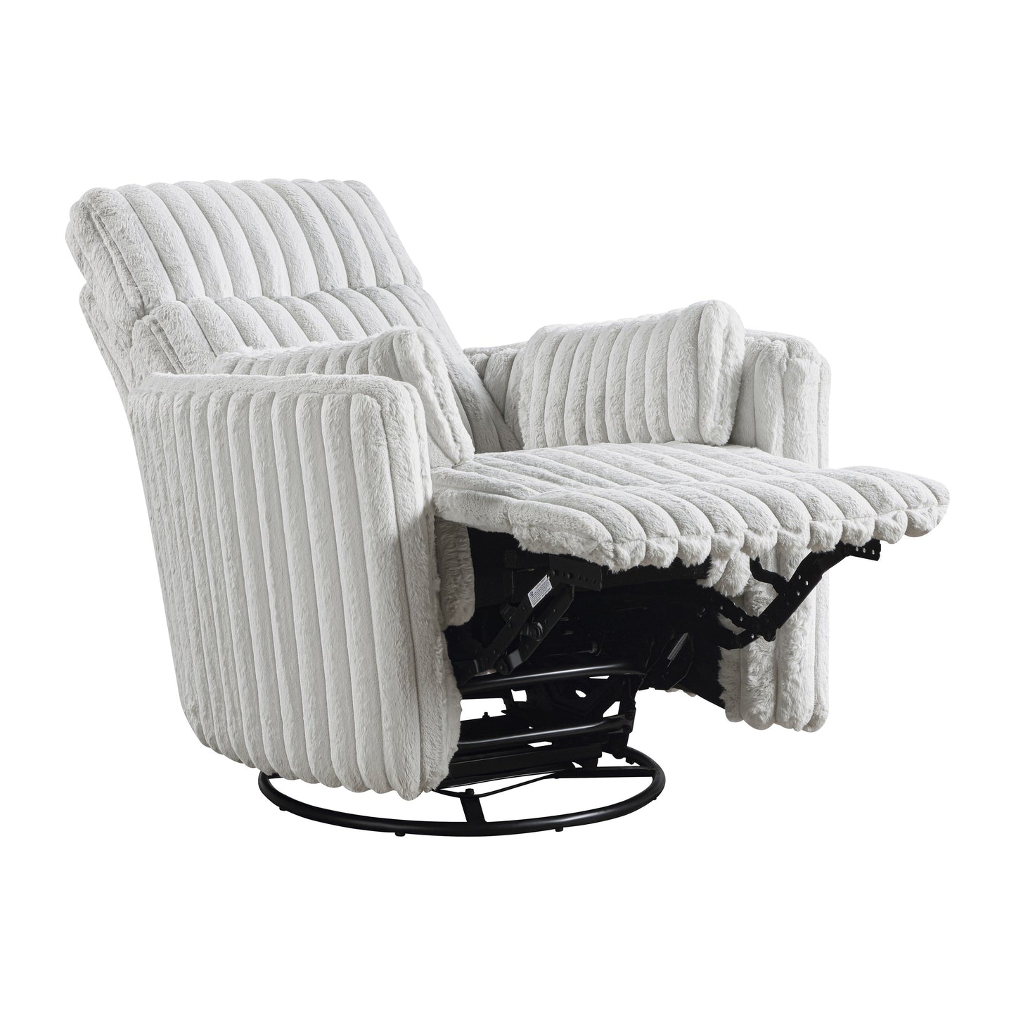 Pendu Corduroy Swivel Glider Manual Reclining Chair