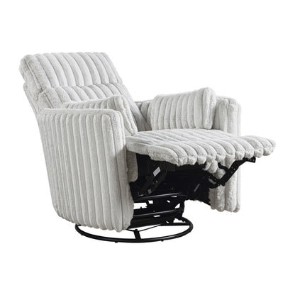 Pendu Corduroy Swivel Glider Manual Reclining Chair