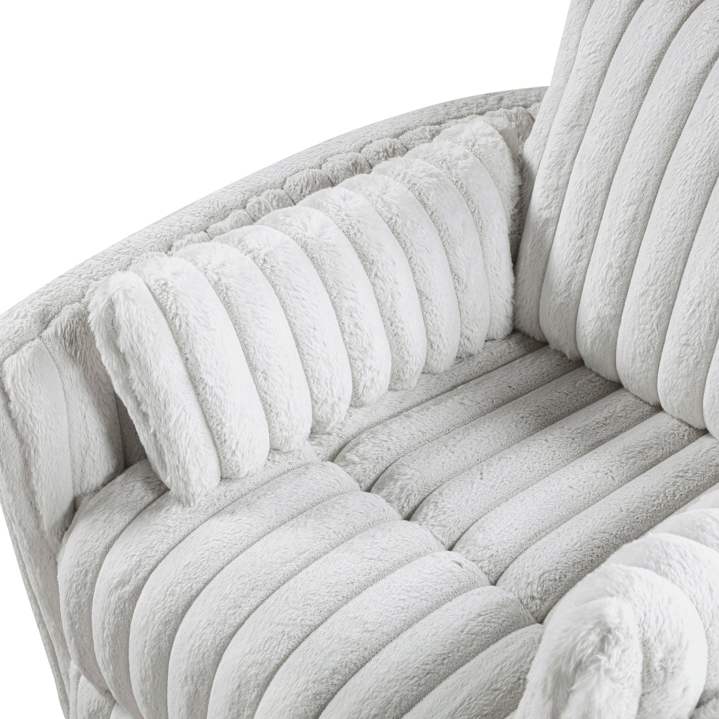 Pendu Corduroy Swivel Glider Manual Reclining Chair