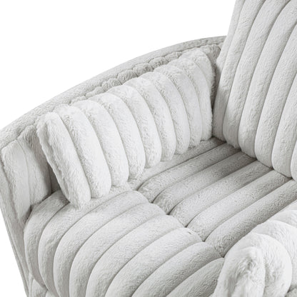 Pendu Corduroy Swivel Glider Manual Reclining Chair