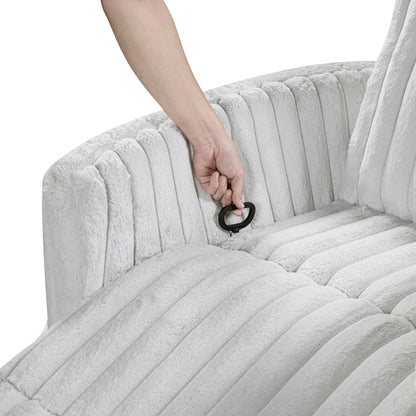 Pendu Corduroy Swivel Glider Manual Reclining Chair
